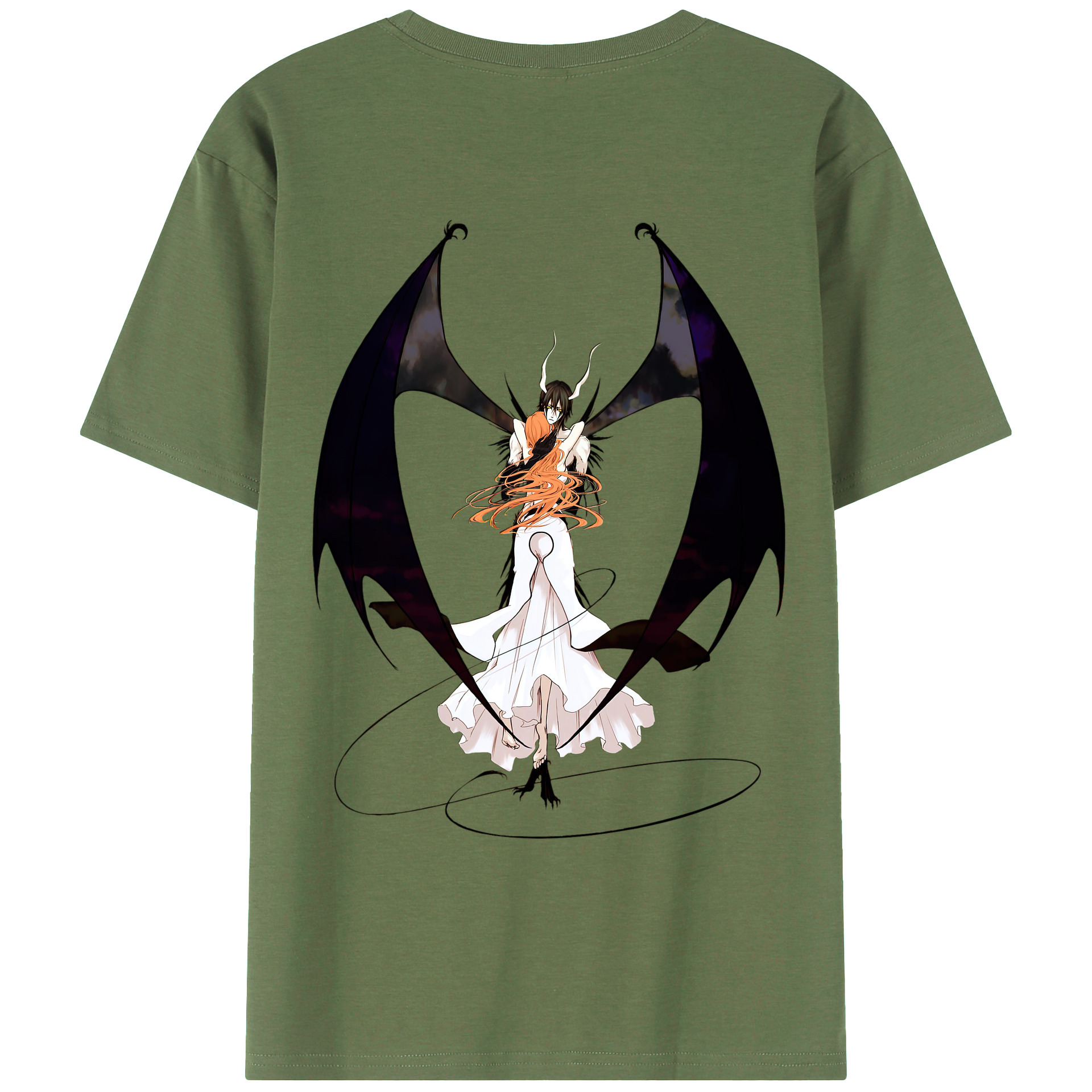 （画像用） ブリーチ ウルキオラ·シファー BLEACH Ulquiorra cifer 綿100％ メンズ半袖Tシャツ（バックプリント） 通気性